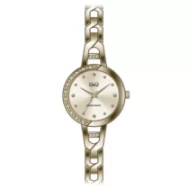   Ceas damă Q&Q fashion, quartz, carcasă și brățară argintie, cadran alb F643J010Y