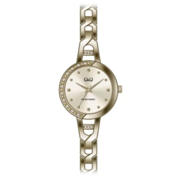 Ceas damă Q&Q fashion, quartz, carcasă și brățară argintie, cadran alb F643J010Y