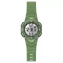   Ceas bărbătesc Q&Q plastic, quartz/LCD, carcasă și brățară verde M124J008Y
