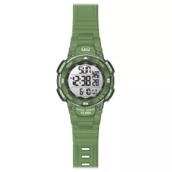   Ceas bărbătesc Q&Q plastic, quartz/LCD, carcasă și brățară verde M124J008Y