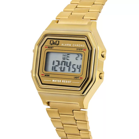 Ceas bărbătesc Q&Q quartz/LCD, carcasă și brățară aurie M173J002Y