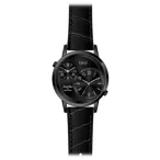   Ceas bărbătesc Q&Q quartz, carcasă argintie, curea neagră, cadran negru QZ22J505Y