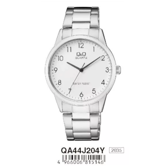 Ceas bărbătesc Q&Q quartz, carcasă argintie QA44J204Y