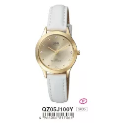 Ceas damă Q&Q quartz, carcasă aurie QZ05J100Y