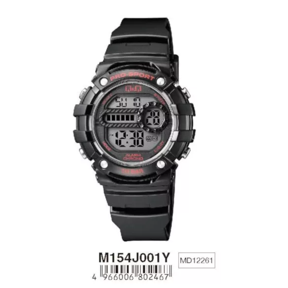 Ceas damă Q&Q plastic, quartz/LCD, negru M154J001Y