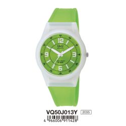 Ceas damă Q&Q plastic, quartz, alb/verde VQ50J013Y