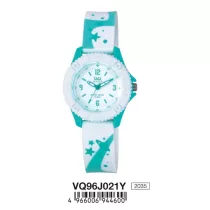 Ceas Q&Q pentru copii, plastic, quartz, alb/verde VQ96J021Y