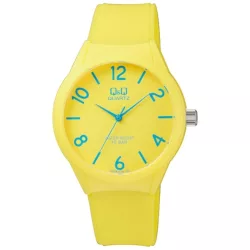 Ceas damă Q&Q plastic, quartz, galben VR28J016Y