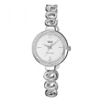   Ceas damă Q&Q fashion, quartz, carcasă și brățară argintie, cadran alb F645J201Y