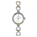   Ceas damă Q&Q fashion, carcasă și brățară bicolor, cadran alb F645J401Y