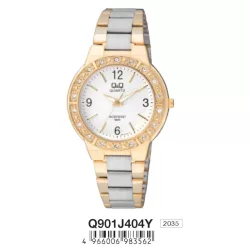 Ceas damă Q&Q quartz, bicolor Q901J404Y