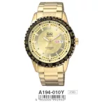 Ceas bărbătesc Q&Q quartz, auriu A194-010Y