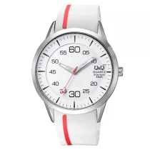   Ceas bărbătesc Q&Q quartz, curea de silicon, carcasă argintie Q982J301Y