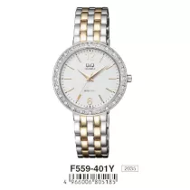 Ceas damă Q&Q quartz, bicolor F559-401Y