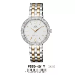 Ceas damă Q&Q quartz, bicolor F559-401Y