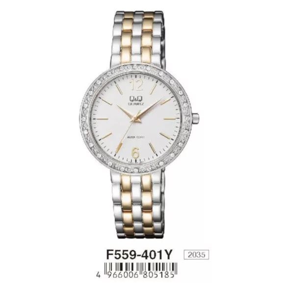 Ceas damă Q&Q quartz, bicolor F559-401Y