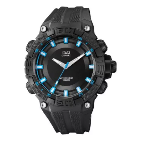 Ceas bărbătesc Q&Q plastic, quartz, negru VR60J007Y