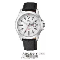 Ceas bărbătesc Q&Q quartz, carcasă argintie, A200J301Y