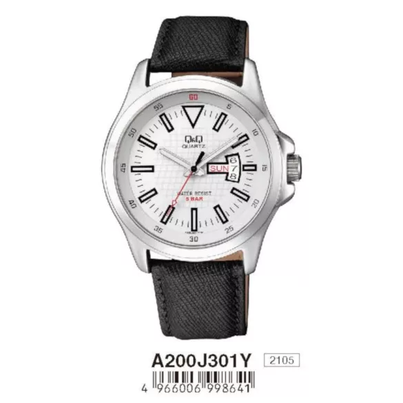 Ceas bărbătesc Q&Q quartz, carcasă argintie, A200J301Y