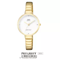 Ceas damă Q&Q fashion, quartz, auriu, F611J001Y