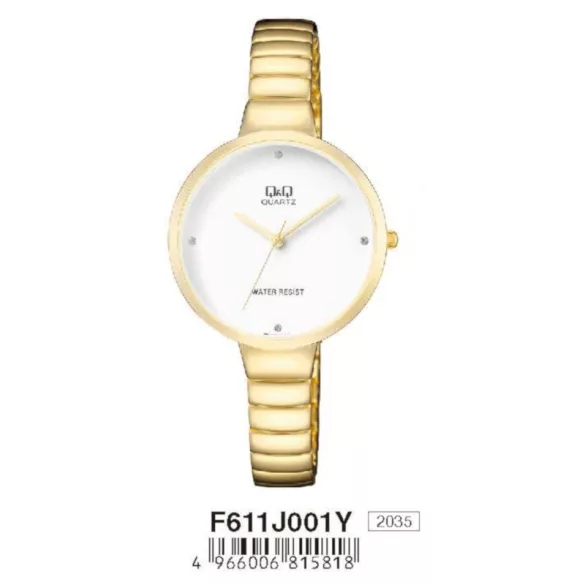 Ceas damă Q&Q fashion, quartz, auriu, F611J001Y