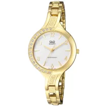 Ceas damă Q&Q quartz, carcasă aurie, F551J004Y