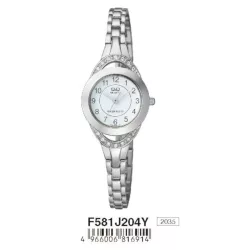 Ceas damă Q&Q quartz, carcasă argintie, F581J204Y