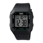   Q&Q férfi sport karóra,quartz/LCD,fekete színű műanyag tok, fekete színű műanyag szíj M158J004Y