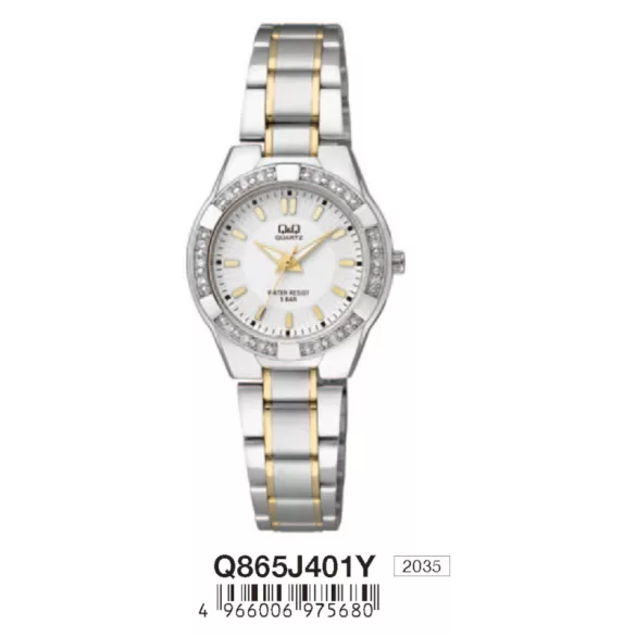Ceas damă Q&Q quartz, carcasă bicolor, Q865J401Y