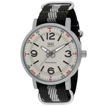   Ceas bărbătesc Q&Q quartz, curea textil, carcasră argintiu, Q892J503Y