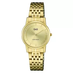   Q&Q női karóra, quartz, arany színű fémtok, arany színű fémcsat, arany színű számlap,  C63A-001PY
