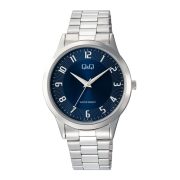   Q&Q férfi karóra, quartz, ezüst színű fémtok, ezüst színű nemesacél csat, kék számlap, C10A-064PY