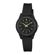   Q&Q női karóra, fekete műanyag tok, fekete műanyag szíj, fekete számlap, VS13J004Y