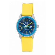   Q&Q gyerek karóra, szürke, kék műanyag tok, sárga műanyag szíj, figurás számlap, VS59J007Y