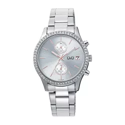   Q&Q női karóra, quartz, ezüst színű fémtok, ezüst színű nemesacél csat, ezüst színű számlap, C70A-003PY