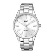   Q&Q férfi karóra, ezüst színű fémtok, ezüst színű nemesacél csat, ezüst színű számlap, QZ94J201Y
