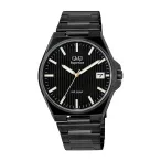   Q&Q férfi karóra, fekete színű nemesacél tok, fekete színű nemesacél csat, fekete számlap, (Superior), S21A-008PY