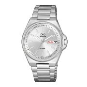   Q&Q férfi karóra, quartz, ezüst színű nemesacél tok, ezüst színű nemesacél csat, ezüst színű számlap, (Superior), S396J201Y