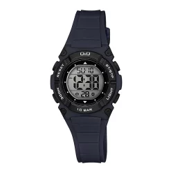  Q&Q sport karóra, kék műanyag tok, LCD kijelzés, kék műanyag szíj M187J007Y