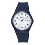   Q&Q nő karóra, kék színű műanyag tok, fehér színű számlap, kék színű műanyag szíj V39A-004VY
