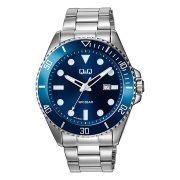   Q&Q férfi karóra, quartz, ezüst színű tok, ezüst színű fém csat, kék számlap  A41A-001PY