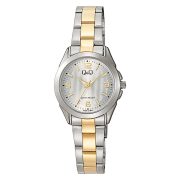 Q&Q női karóra, quartz, ezüst színű tok, bicolor színű fémcsat, ezüst számlap C05A-019PY Q&Q női karóra, quartz, ezüst színű tok, bicolor színű fémcsat, ezüst számlap C05A-019PY