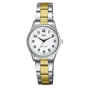   Q&Q női karóra, quartz, ezüst színű tok, bicolor színű fémcsat, fehér számlap C11A-005PY