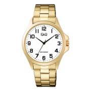   Q&Q férfi karóra, quartz, arany színű tok, arany színű fém csat, fehér számlap  C36A-016PY