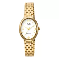   Q&Q női karóra, quartz, arany színű tok, arany színű karcsat, fehér számlap  Q10C-004PY