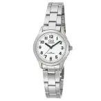   Ceas damă Q&Q quartz, carcasă și brățară argintie, cadran alb, C193J204Y