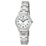   Ceas damă Q&Q quartz, carcasă și brățară argintie, cadran alb, C193J204Y