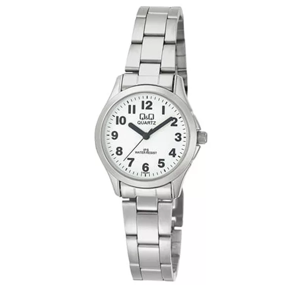 Ceas damă Q&Q quartz, carcasă și brățară argintie, cadran alb, C193J204Y