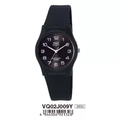   Ceas de damă Q&Q din plastic, mecanism quartz, culoare neagră
