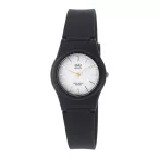   Q&Q női karóra, fekete műanyag tok, fekete műanyag szíj, fehér számlap, quartz, VQ81J004Y
